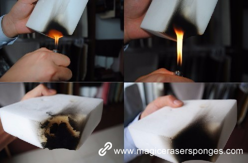 Melamine foam the fire retardant material
