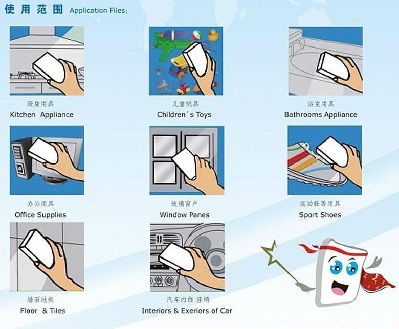 the application files of melamine sponge 